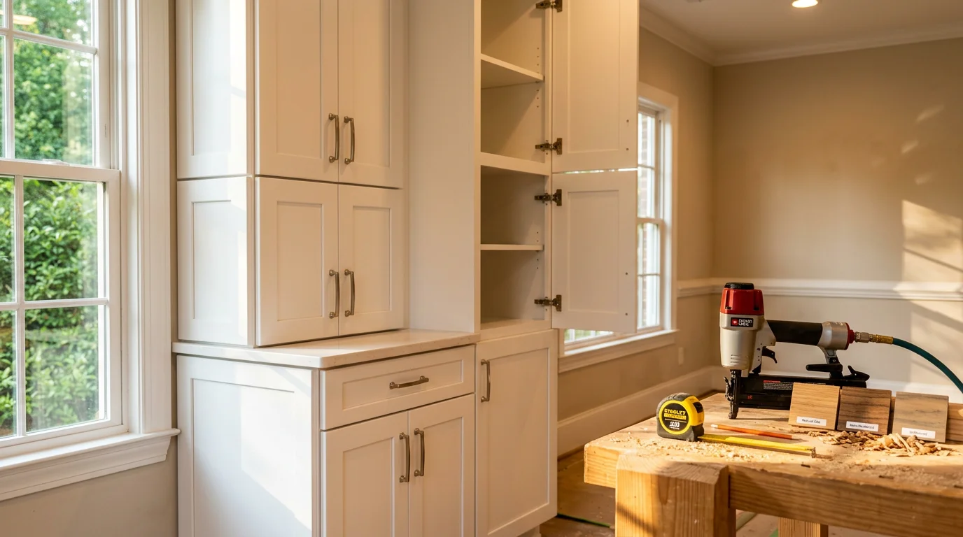 Custom built cabinet installation in Charlotte kitchen