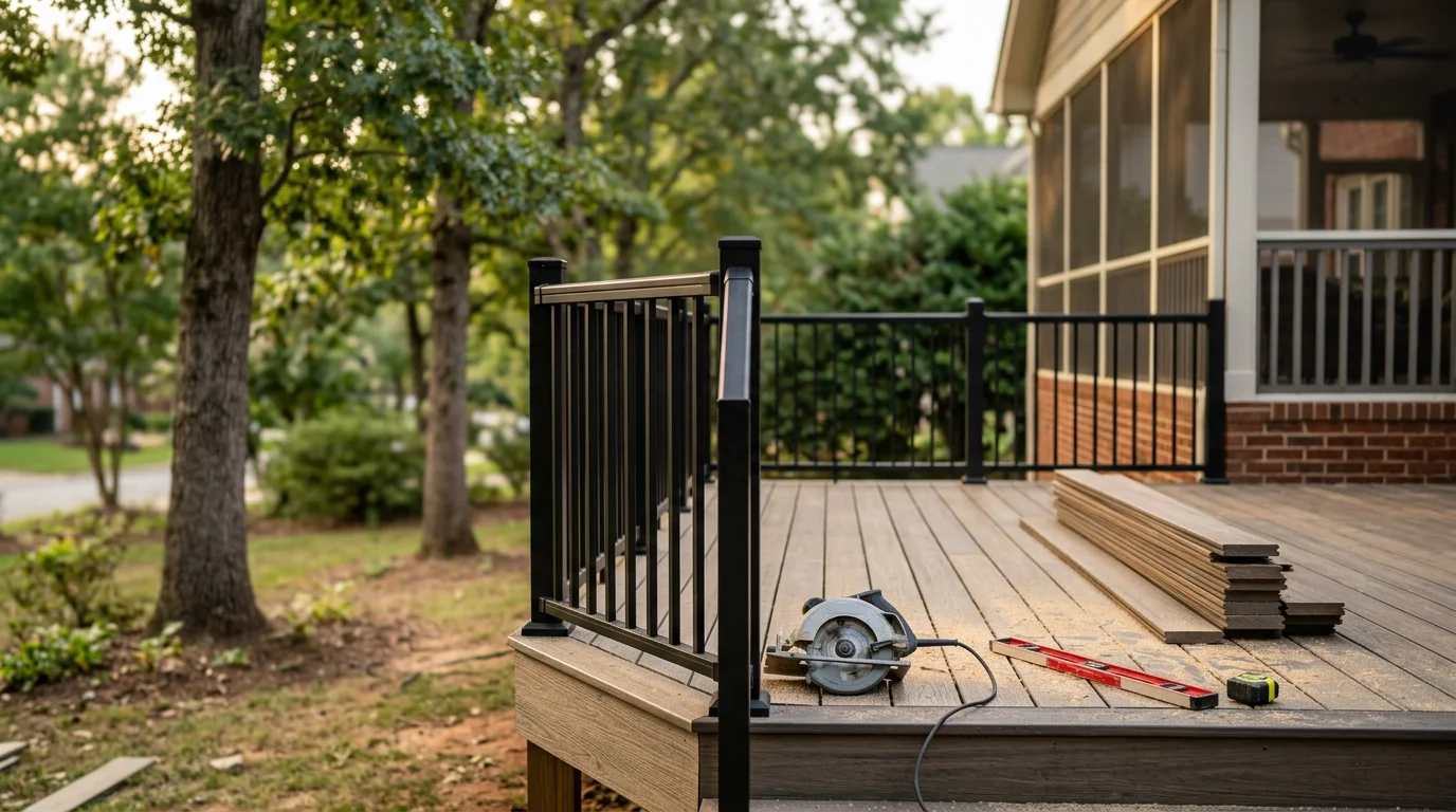 Custom deck and screened porch construction in Charlotte